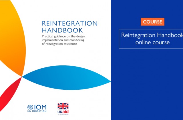 An image of the front page of the IOM Reintegration Handbook.