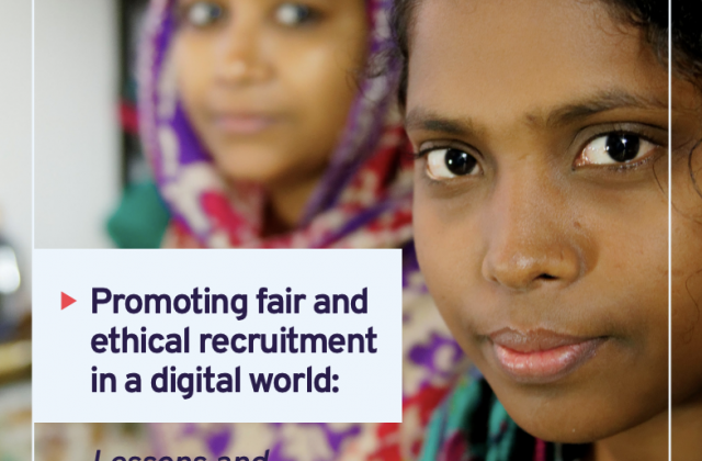 An image of the front page of the joint ILO-IOM report on promoting fair and ethical recruitment in a digital world